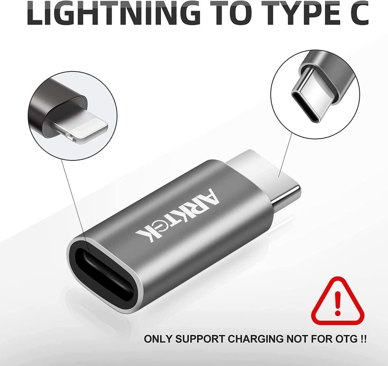 ARKTEK 2-Pack Lighting Adapter to USB-C i OS Lighting (Female) to USB Type C (Ma gallery