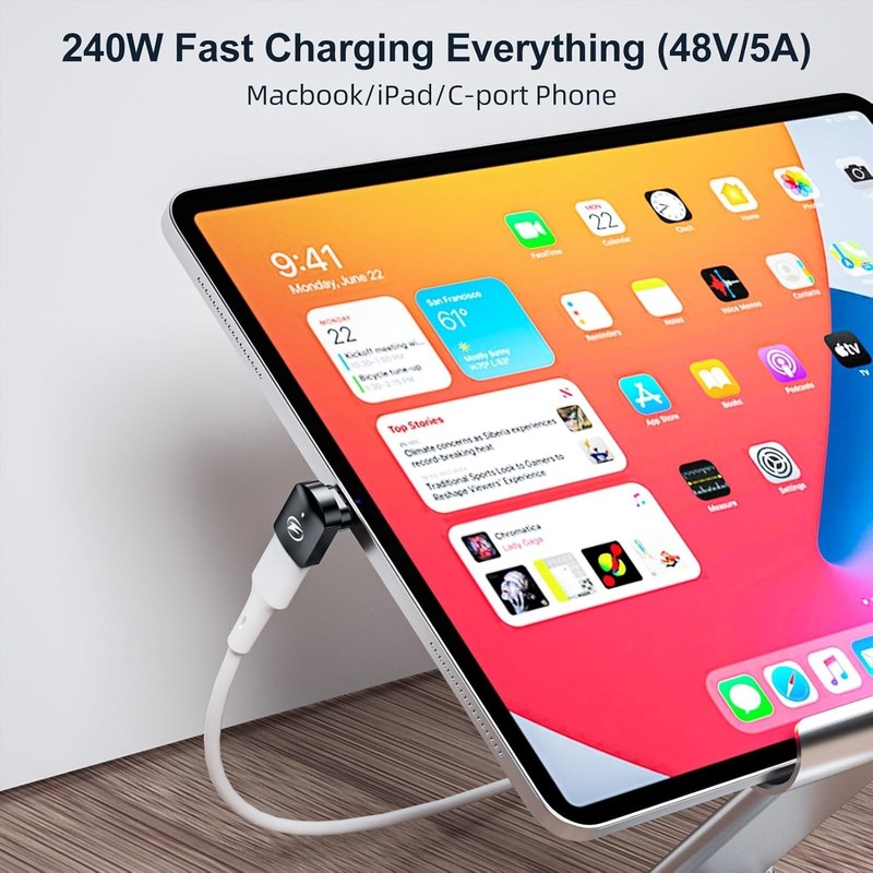 Magnetic USB C Adapter 2-Pack: 240W High-Speed Charging, 40Gbps Data Transfer gallery