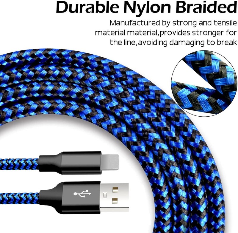 Bulk Lot Braided USB Cable For iPhone 14/13/12/11/XS/XR/8/7/6/5 Fast Charge Cord gallery