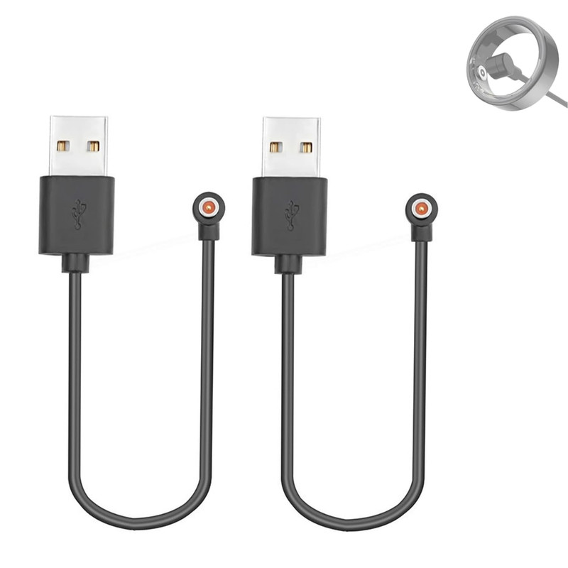 2 Pcs Magnetic Smart Ring Charger Cable, 4Mm 1-Pin Replacement Charging Cord for