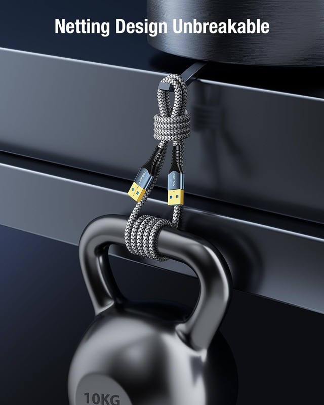 USB 3.0 Type A To A Male Extension Cable Double End Grey 3.3 Ft gallery