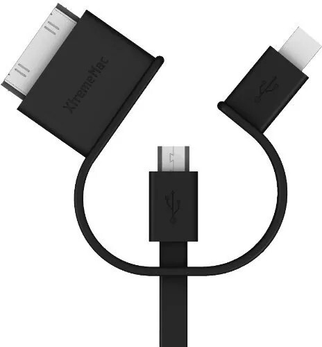XtremeMac 3 in 1 Multi USB Charge and Sync Mobile Cable USB Micro Mini OR 30 Pin gallery