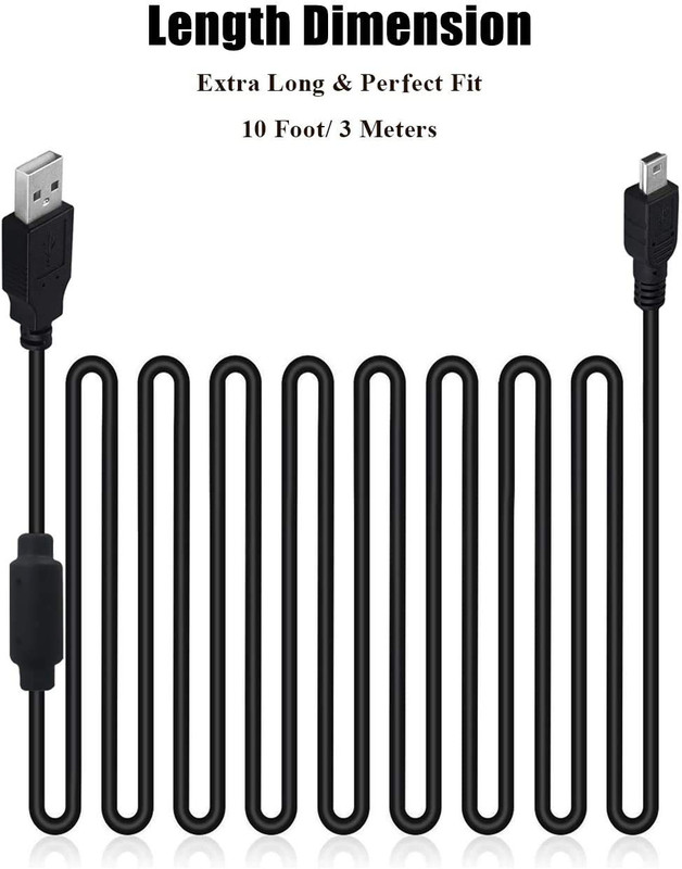 2 Pack 10Ft PS3 Controller Charger Cable - Fast Mini USB Data Charging Cord for gallery