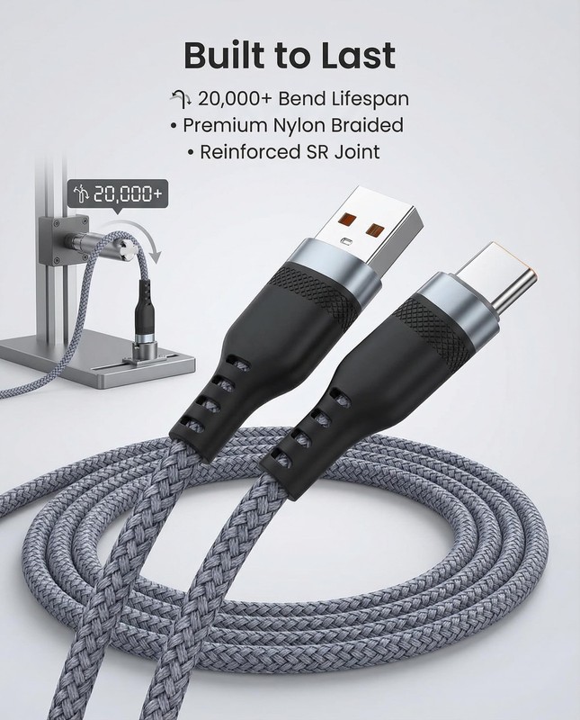 15ft USB C Cable [Long Reach], 3A Fast Charging USB A to Type C Charger Cord ... gallery