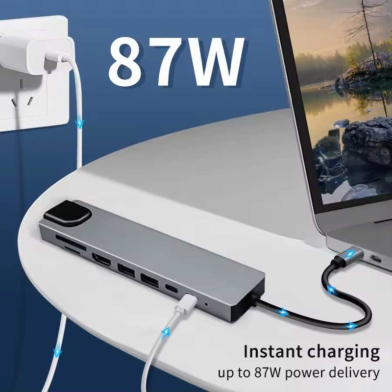 For Galaxy Z Flip7/FE - HDMI TV Adapter 8-in-1 USB-C Hub RJ45 Ethernet Port gallery