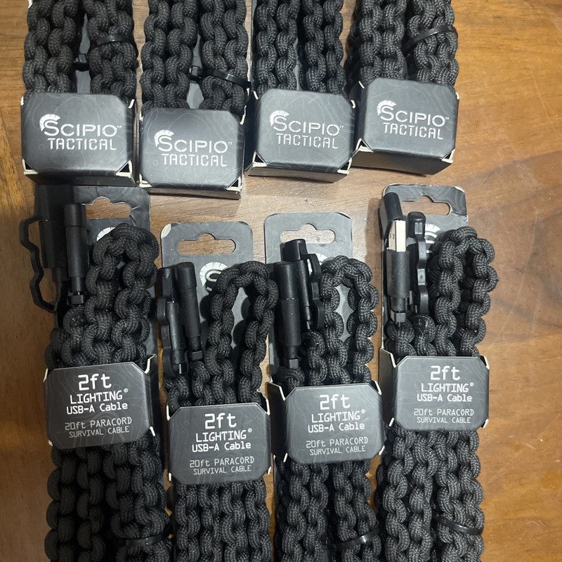 Scipio STPARAMFI Apple Compatible Paracord Cable Tactical Charging Cable 2ft gallery