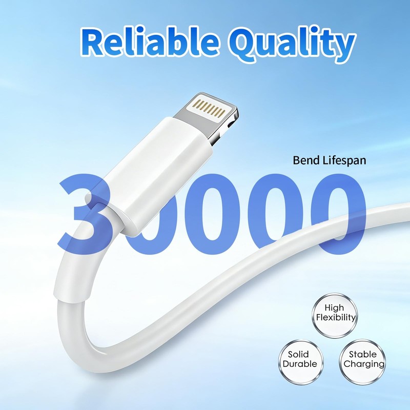 iPhone Charger Cord Apple MFi Certified USB C to Lightning Cable 3Pack 10 FT gallery