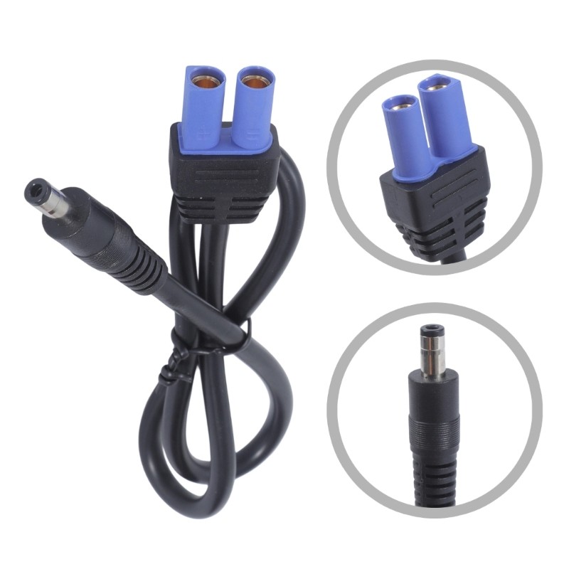 Emergency Starter Wire EC5 Female To DC5525 Male 50cm 180W For Automotive Power gallery