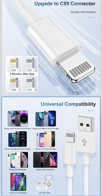 3Pack [Apple Mfi Certified] Charger Lightning to USB Charging Cable Cord iPhone gallery