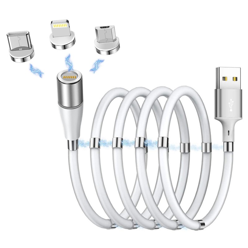 3IN1 Magnetic USB Charger Cable Cord for iPhone 17 16 15 14 Samsung S26 S25 S24+