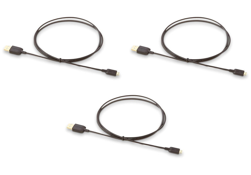 3-Pack USB-A to Micro USB Charging Cable, 480Mbps Transfer Speed, Gold-Plated Pl gallery