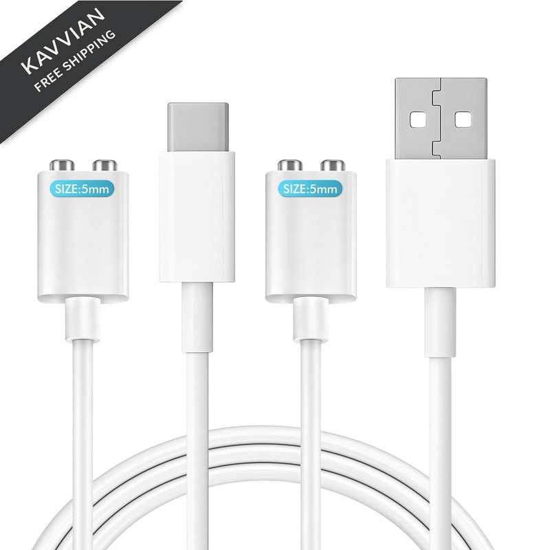 OVECIOPO 2PCS 5MM Magnetic Charging Cables, Rose Charger 5mm, white