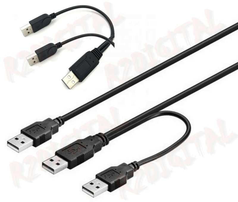CAVO Y DOPPIATORE ALIMENTAZIONE USB 2.0 PROLUNGA MASCHIO + 2 M/M SDOPPIATORE gallery