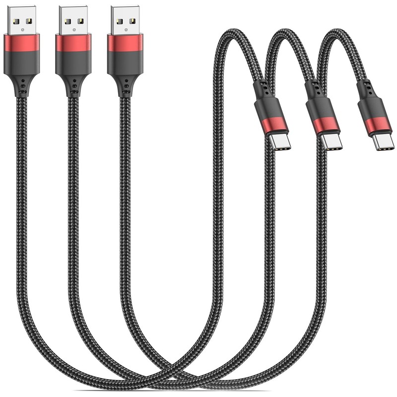 1.5 FT USB C Cable, Short USB to USB C Cord [18 inch, 3 Pack] Braided USB Typ…