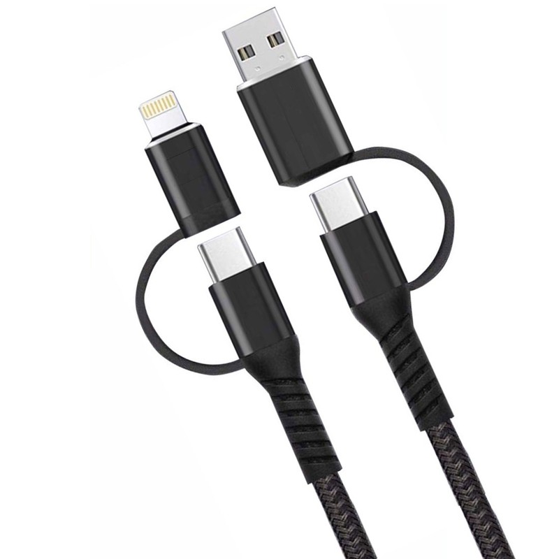For TCL K33/K32 5G – 4-in-1 USB-C Cable Fast Charger Power Cord [Type-C