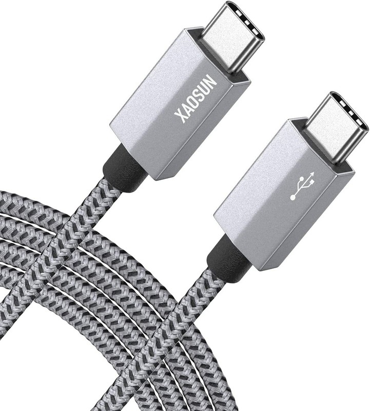 XAOSUN 3.3 ft USB-C to USB-C Cable 2 pack[100W/5A] USB 3.1 Nylon Braided