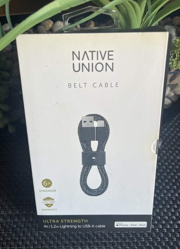 Native Union Ultra Strength 4 Ft/ 1.2m Lightening to USB-A Cable Black New NIB