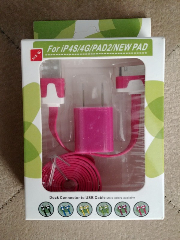 New Data Cable Charger Dock Connector to USB For iP4S/4G/iPad2 Phone Plug Line