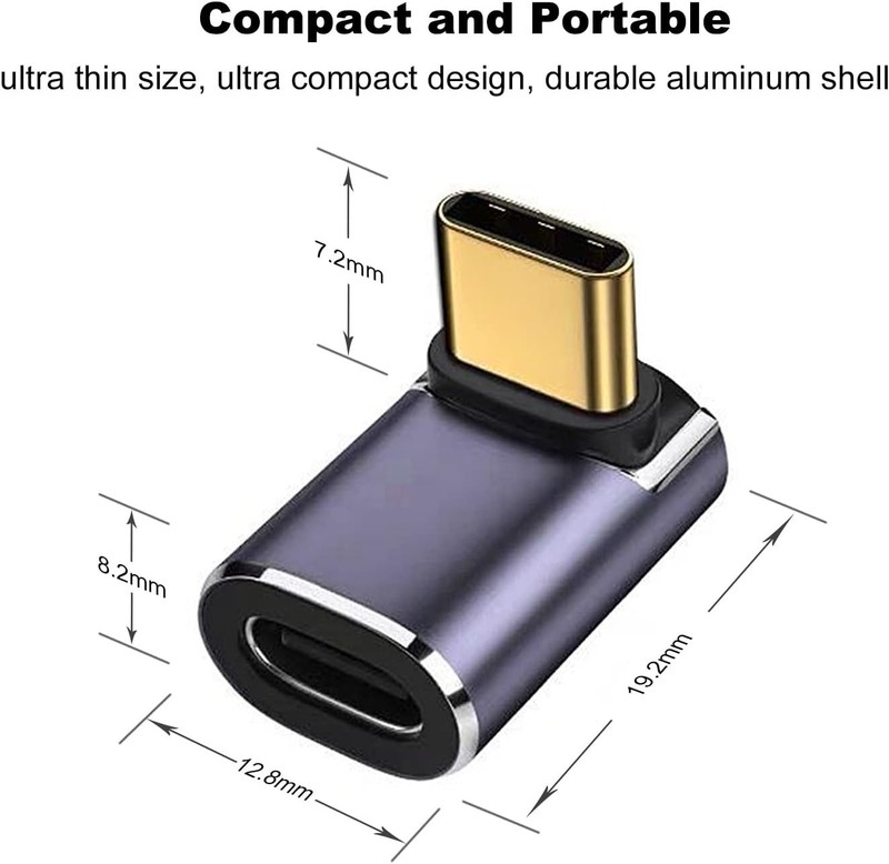 Stylish Metallic Purple USB-C Adapter - 90° Design for Steam Deck and More gallery