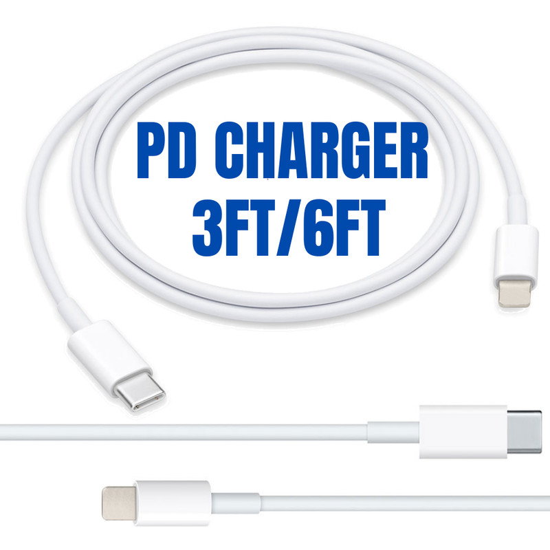 3/6FT PD Fast Charging Cable USB-C to iPhone for iPhone 12 11 Pro 8 Charger Cord