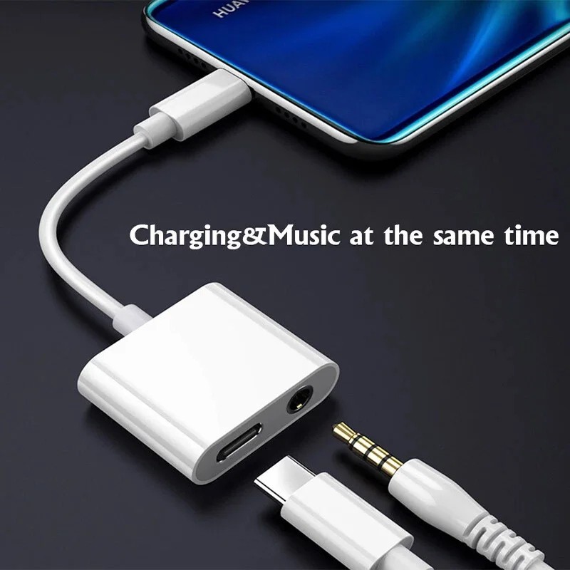 2 IN 1 Headphone Adapter Jack 8 Pin Data to 3.5mm AUX Cord Splitter,Compatible w gallery