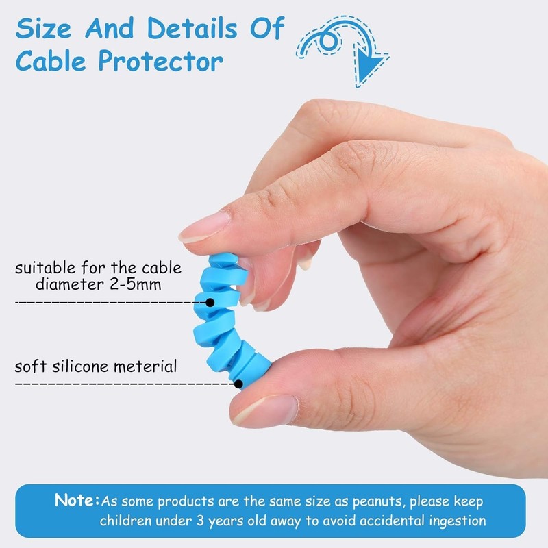 40-Piece Colorful Cartoon Charger Cable Protectors - Cute & Flexible Accessories gallery