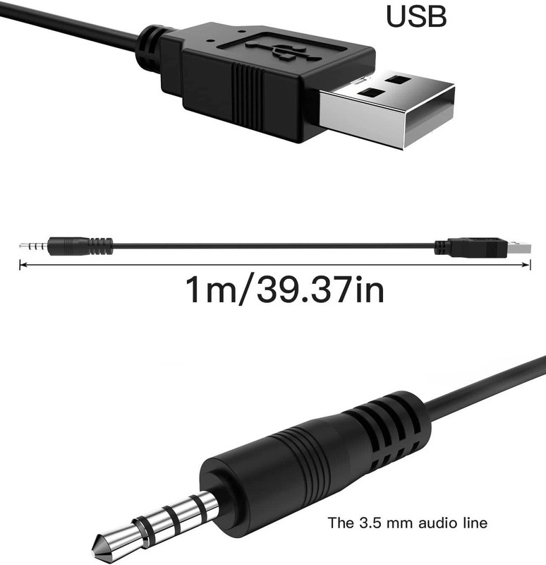 2Pack USB 2.0 Male to 3.5mm AUX Male Cable Charge Data Cord 3.3ft Adapter gallery