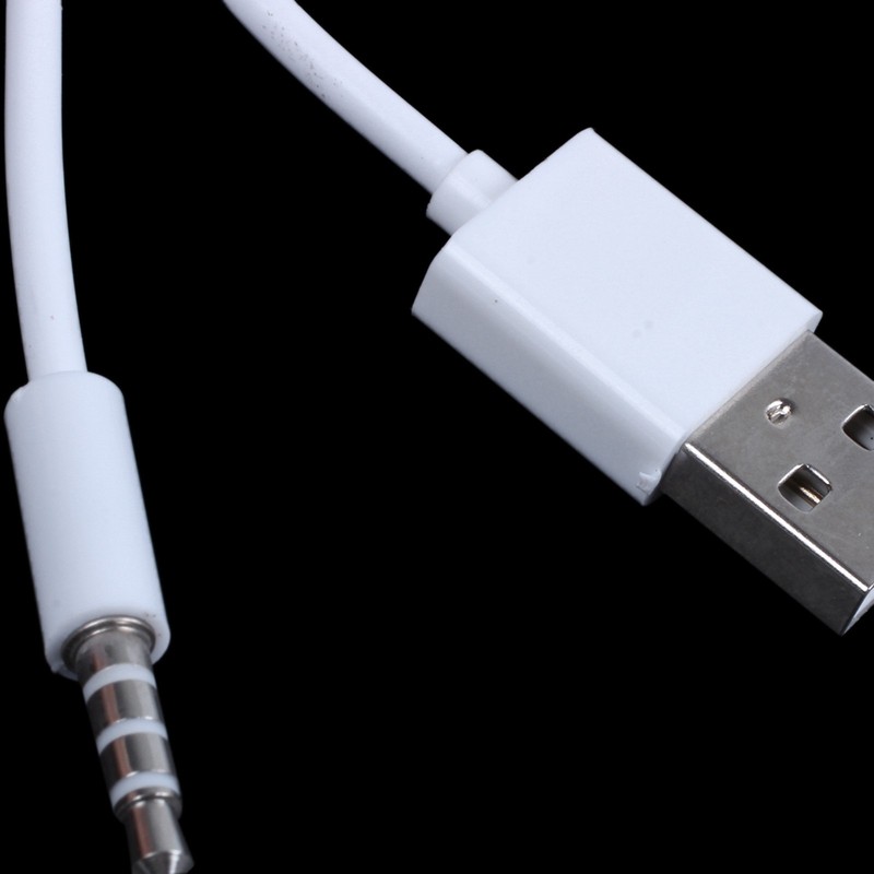 2X 3.5Mm Plug Audio Aux to Usb 2.0 Plug Adapter Charging Cable 1M White U8A2 gallery