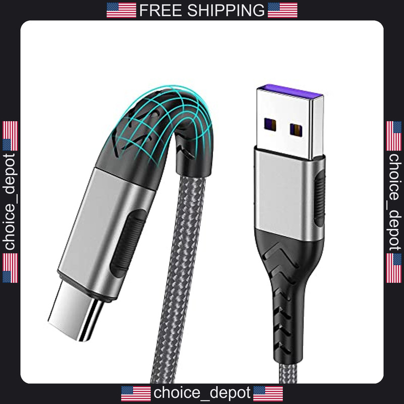 2 Pack USB C Charging Cables 10ft Nylon Braided Fast Data Transfer