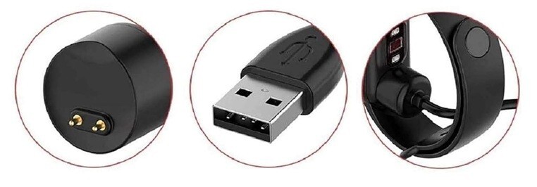 15cm Black USB A Charging Cable For XIAOMI Mi Band 7 (Connected Watch) gallery