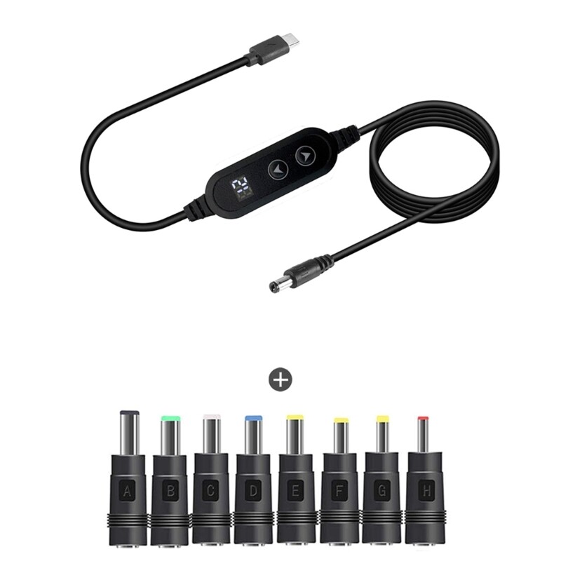 USB C to DC5521 Adapter Cable Charging Cord with 8 Adapter Plugs Optional 5V-20V gallery