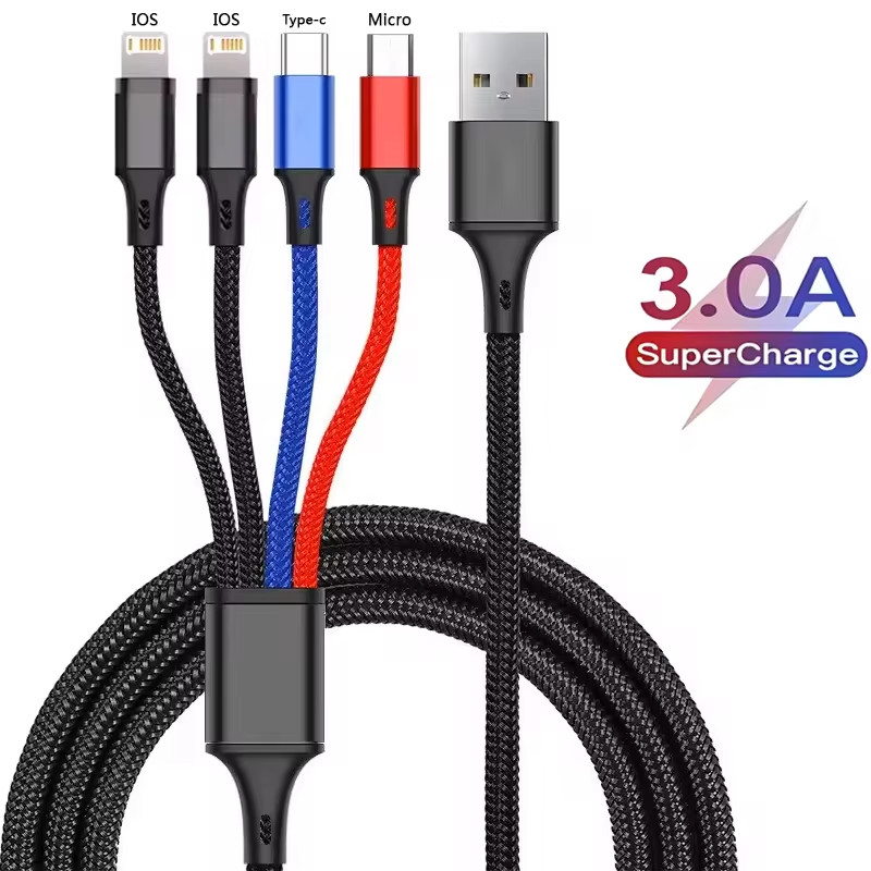 4 in 1 Multi USB Charging Cable Fast Charger Cord For iPhone/Type C/Micro -2025