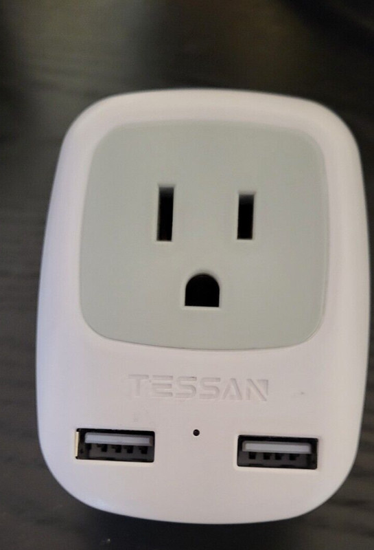 Travel Plug Adapter, TESSAN International Power Plug with 2 USB Ports, Type G