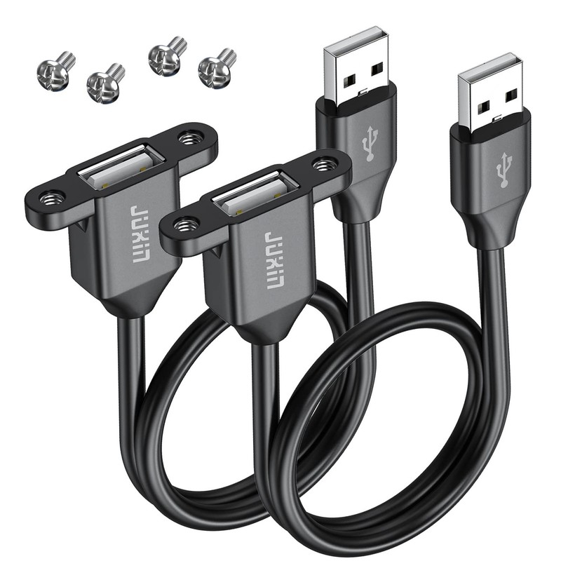 2Pack USB2.0 to Female Extension Cable 3FT with Ears can be Fixed Various Cha...
