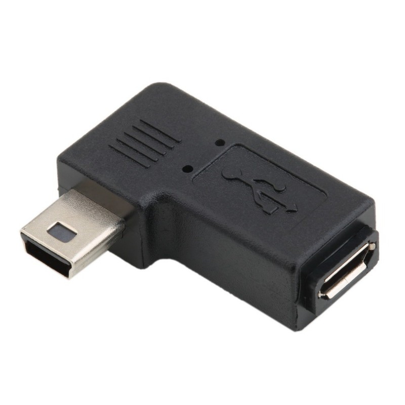 90 Degree Right Left Angle Mini USB Type A Male To Micro USB Female Adapter gallery