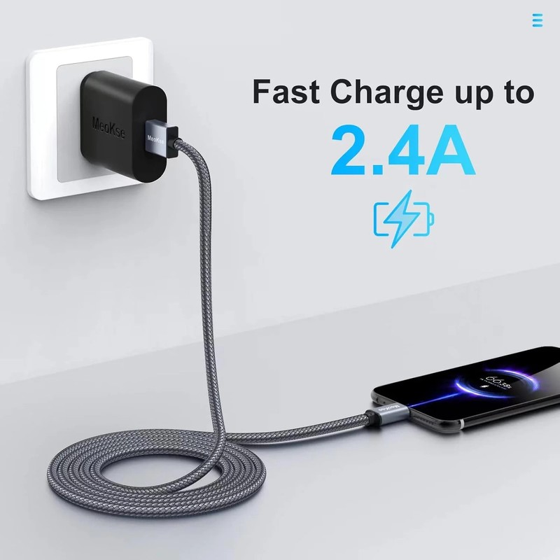Meokse Micro USB Cable 20FT/6M,Long Android Charger Cable,Nylon Braided Durable gallery
