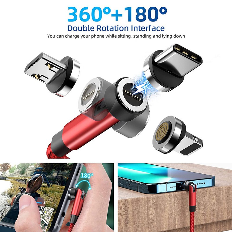 Magnetic 3A Fast Charging & Data Transfer USB Cable for Micro Type-C iOS Devices gallery