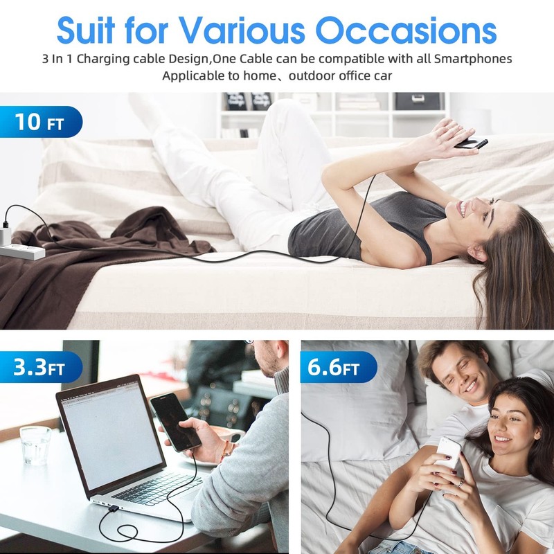 6 Pack Magnetic Charging Cable 540 Degree Rotating Phone Charger Cord Wire gallery
