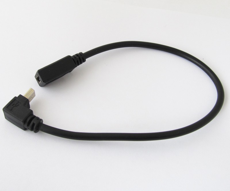 10pcs 0.3m Mini 5pin USB Male To Female Right Angle Down Direction Cable Cord gallery