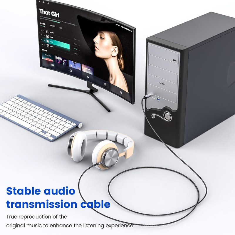 USB to 3.5Mm, USB to Audio Jack Adapter, PC 3.5Mm Male AUX Stereo Audio Converte gallery