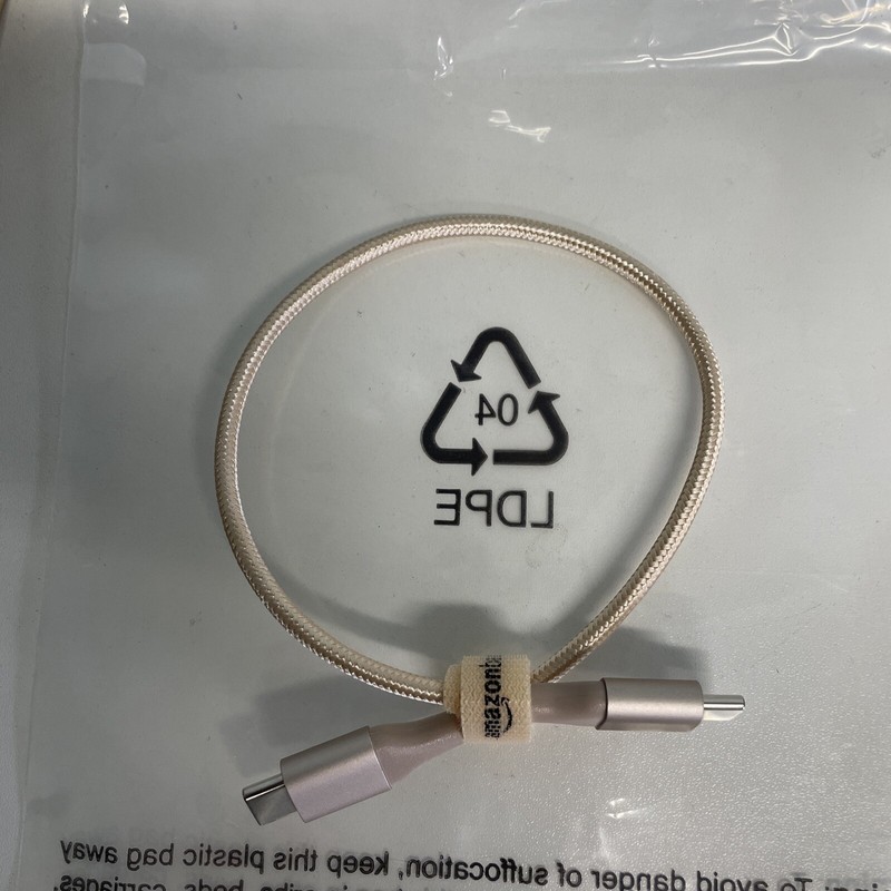 Amazon 1 Foot Double Braided Nylon USB Type-C to Type-C 2.0 Cable Gold gallery