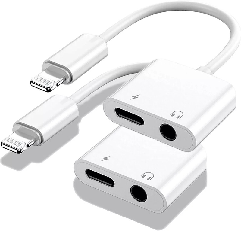 [Apple MFi Certified] 2PACK IPhone Lightning To 2 Lightning Adapter, Dual AUX +*