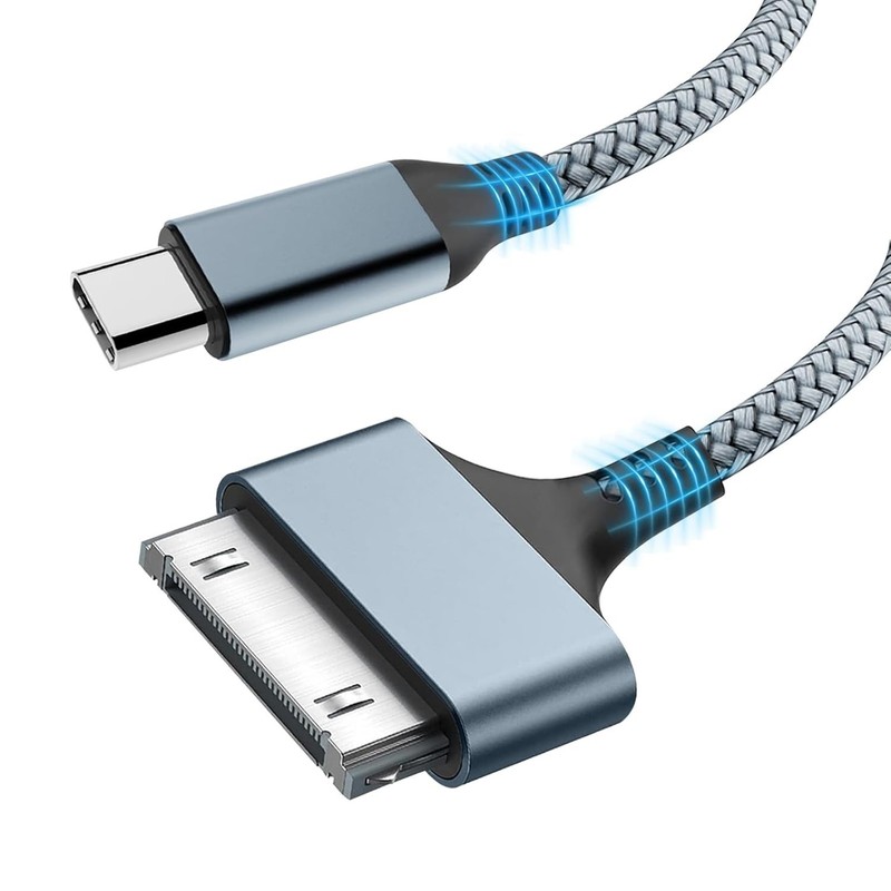 30 Pin to USB C Adapter Ipod Charger Nylon Braided Fast Charging Data Cord Next