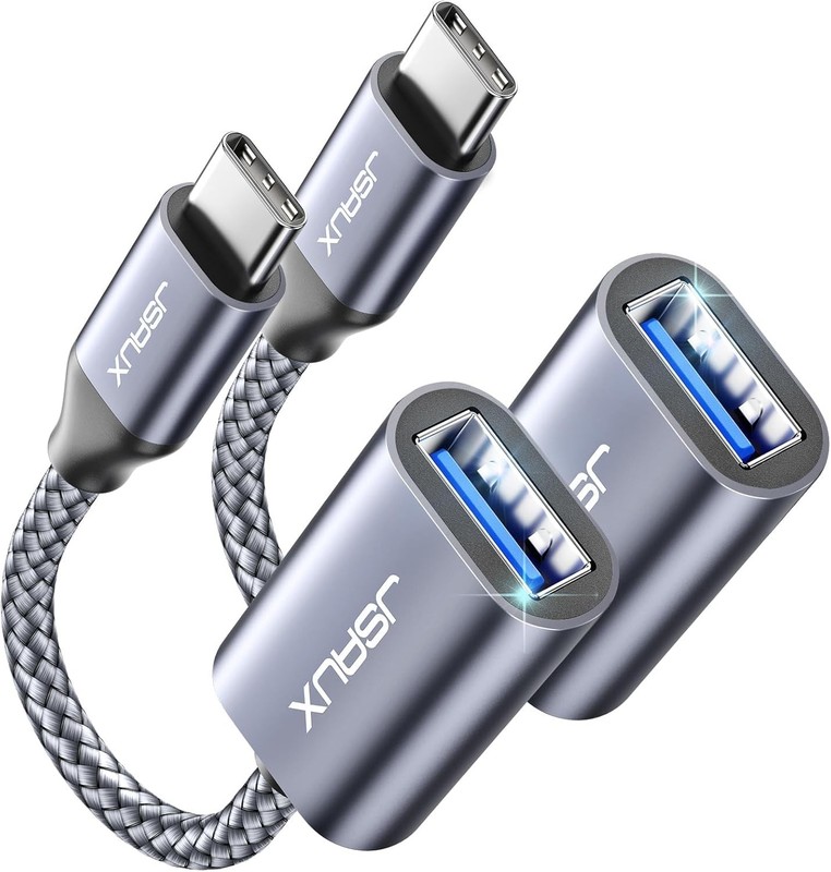 JSAUX USB C to USB 3.0 Adapter [2 Pack], USB C Male to USB Female OTG Cable