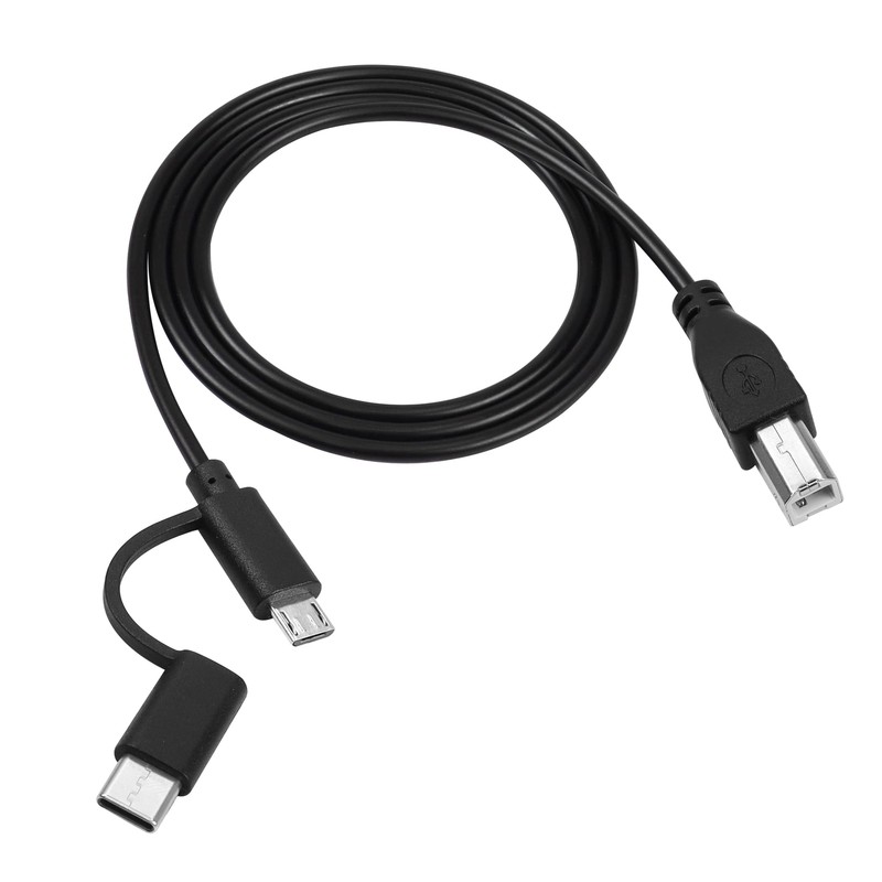 USB B Printer Cable 3.3ft Micro USB/USB C to USB B for Printer Scanner