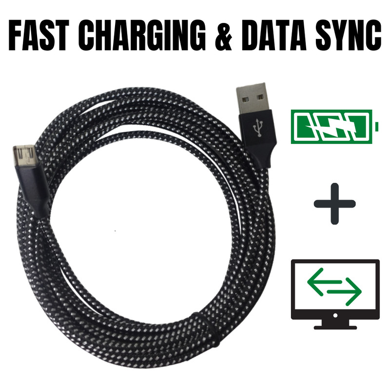 3/6/10Ft Micro USB Cable Fast Charge For Samsung S7 S6 Android Charger Cord Lot gallery