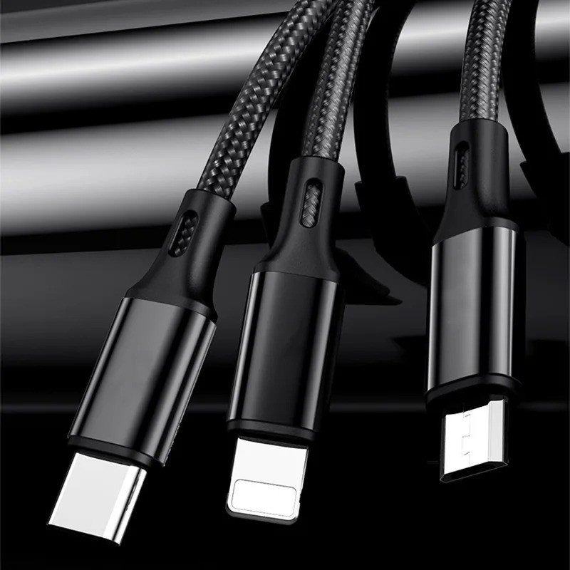 3 in 1 Fast USB Charging Cable Universal Multi Function Cell Phone Charger Cord gallery