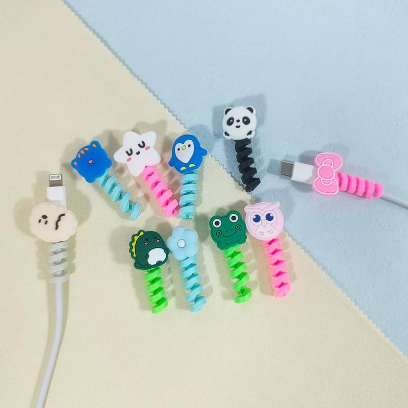 10 PCS Cartoon Silicone Charger Cable Protector Mobile Phone Charger End Cord Co gallery