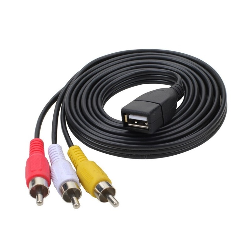 USB to 3RCA Sound Cable USB to 3RCA Male Splitter USB Female to 3RCA Cable