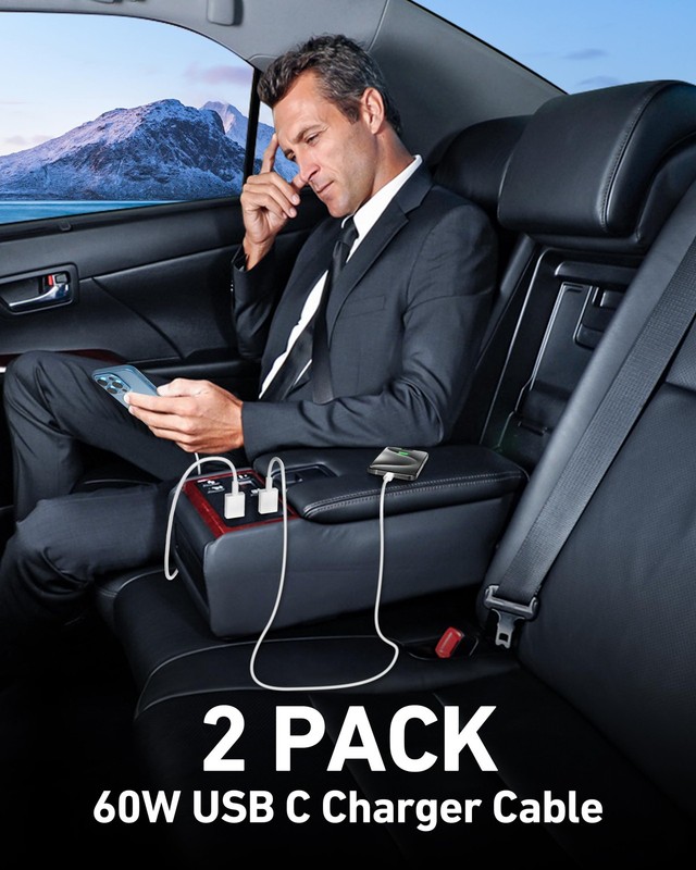 Car Carplay Cable for iPhone 17/17 //17e/16/15 Max/Plus Cable, 2Pack USB A to... gallery